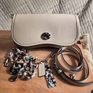 Coach Cream Leather Wavy Dinky Bag. The Larger One!!